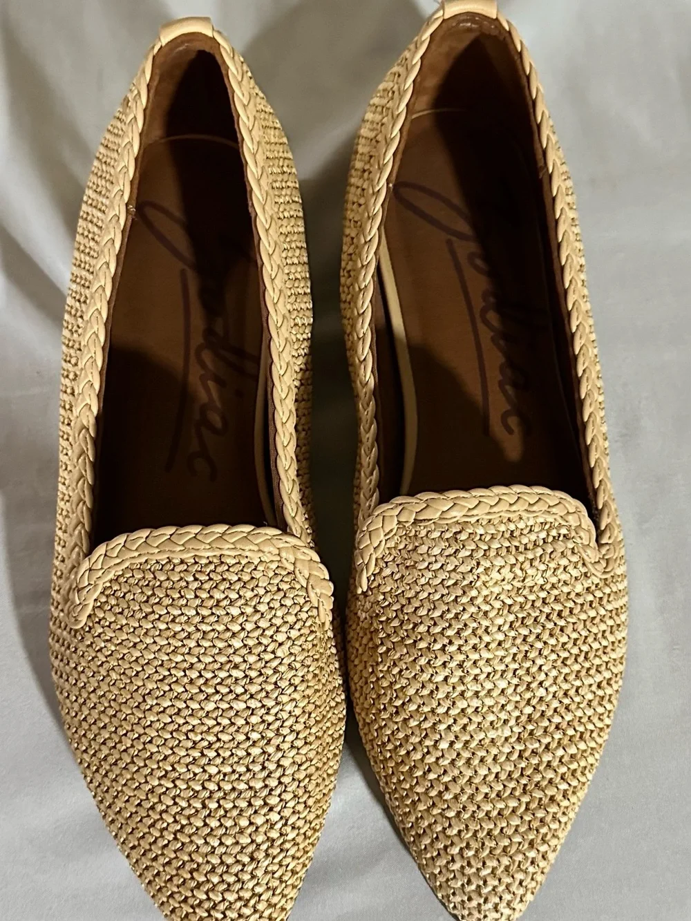 Zodiac Beige Woven Pointed-Toe ‘Hill Loafers’